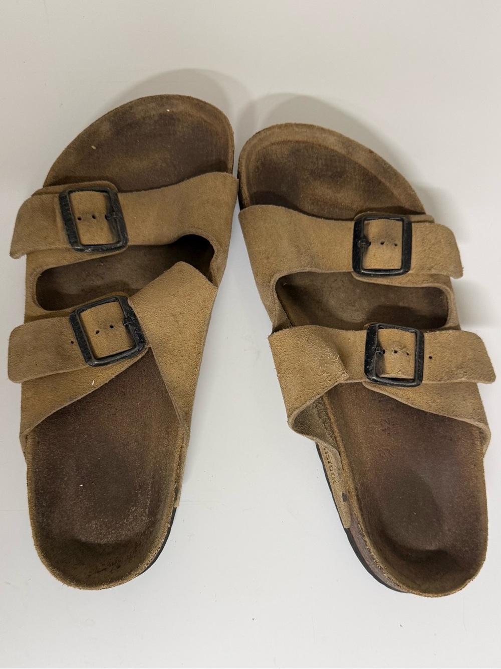 Birkenstock Suede Footbed Slide Tan 42